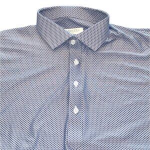 NWOT Collars & Co Men's Sz L Relaxed Featherweight Dress Collar Polo Purple Blue